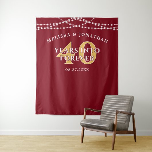 Tenture 40 ANS DANS FOREVER Ruby Anniversaire Contexte (En situation)