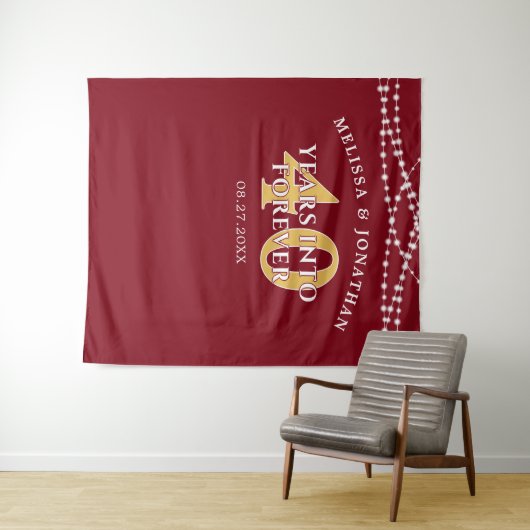 Tenture 40 ANS DANS FOREVER Ruby Anniversaire Contexte (En situation (horizontale))