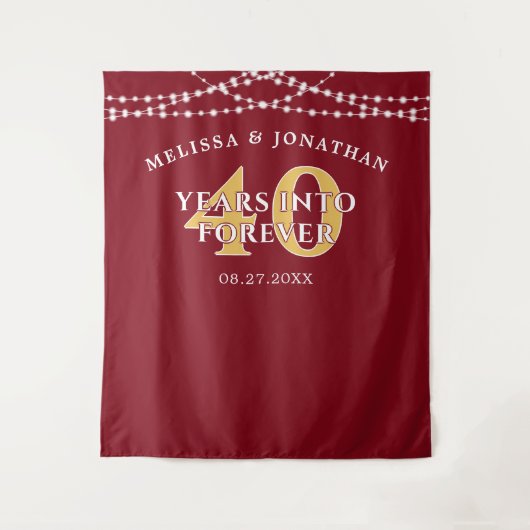 Tenture 40 ANS DANS FOREVER Ruby Anniversaire Contexte (Devant)