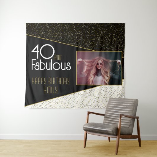 Tenture 40 et fabuleuse Parties scintillant d'or Photo 40e (En situation (horizontale))