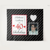 Tenture 40 et fabuleux 40e anniversaire Photo noir et blan (Devant (Horizontal))