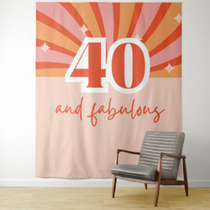 Tenture "40 et fabuleux", bannière de fête d'anniversaire 