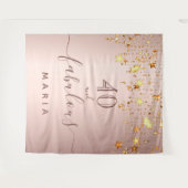 Tenture 40 étoiles fabuleuses d'anniversaire en rose gold  (Devant (Horizontal))