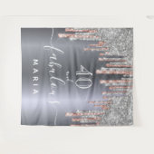 Tenture 40 fabuleux anniversaire parties scintillant argen (Devant (Horizontal))