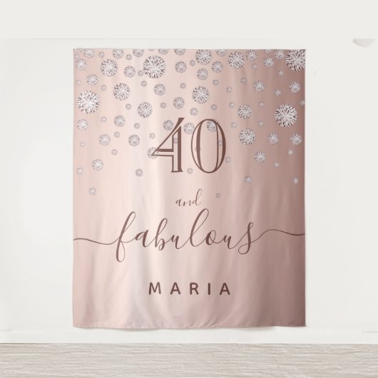 Tenture 40 fabuleux anniversaire rose gold diamants glam (Devant)