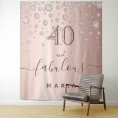 Tenture 40 fabuleux anniversaire rose gold diamants glamou (En situation)