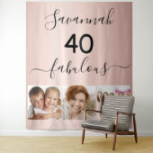 Tenture 40 fabuleux nom de photo en or rose (En situation)