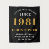 Tenture 40e anniversaire 1981 Or Noir Pour Lui Personnalis (Devant)