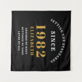 Tenture 40e anniversaire 1982 Élégant Noir Or Chic (Devant (Horizontal))