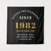 Tenture 40e anniversaire 1982 Élégant Noir Or Chic (Devant)