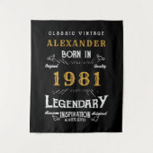 Tenture 40e anniversaire Ajoutez votre nom Né en 1981 Lége (Devant)
