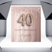 Tenture 40e anniversaire blush rose rose or parties scinti