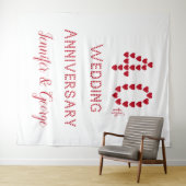 Tenture 40e anniversaire de mariage Noces de rubis Cœurs r (En situation (horizontale))