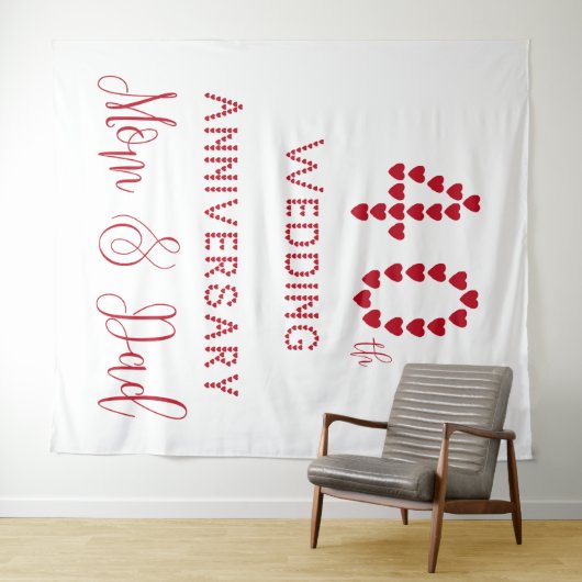 Tenture 40e anniversaire de Mariage Parents Ruby Mariage (En situation (horizontale))