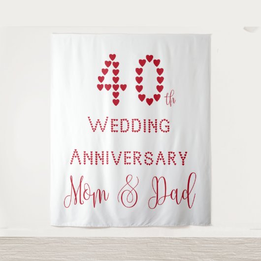 Tenture 40e anniversaire de Mariage Parents Ruby Mariage (Devant)