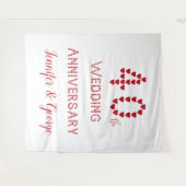 Tenture 40e anniversaire du Mariage Ruby Mariage Coeurs ro (Devant (Horizontal))