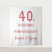 Tenture 40e anniversaire du Mariage Ruby Mariage Coeurs ro (Devant)