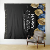 Tenture 40e anniversaire Gold Blue Black Balloons Tapestry (En situation (horizontale))