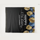 Tenture 40e anniversaire Gold Blue Black Balloons Tapestry (Devant (Horizontal))