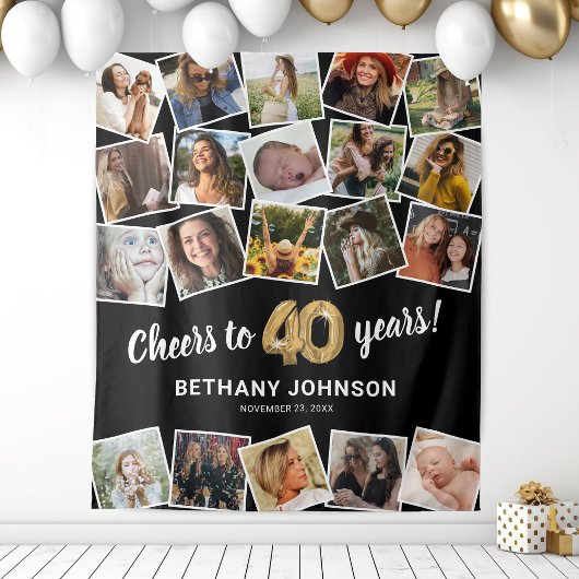 Tenture 40e anniversaire Multi Photo fond