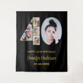 Tenture 40e anniversaire Numéro 40 Photo Collage moderne N (Devant)