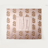 Tenture 40e anniversaire rose or blush nom (Devant (Horizontal))