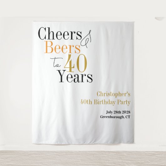 Tenture 40e anniversaire Soeurs Bières Minimal Contexte (Devant)