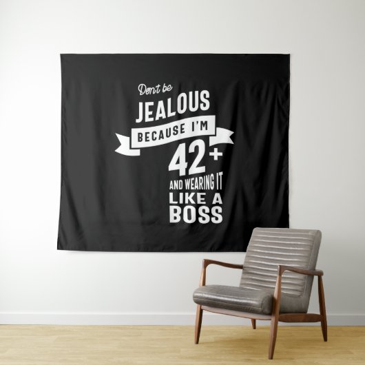 Tenture 42 Ans - Cadeau drôle pour 42e anniversaire (En situation (horizontale))