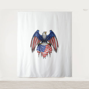 Tenture 4 juillet Aigle patriotique - Aigle chauve