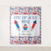 Tenture 4 juillet BBQ American Tapestry fond (Devant)