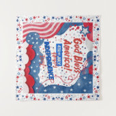 Tenture 4 juillet, Dieu bénisse l'Amérique (Devant (Horizontal))