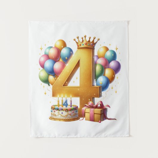 Tenture 4ème anniversaire doré (Devant)