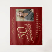 Tenture 50 and Fabulous 50th Birthday Photo Backdrop (Devant)