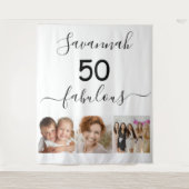 Tenture 50 anniversaire fabuleux collage photo blanc (Devant)