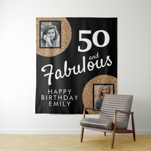 Tenture 50 et Fabulous Gold Parties scintillant 2 Photo 50 (En situation)