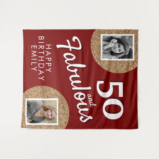 Tenture 50 et Fabulous Gold Parties scintillant 2 Photo 50 (Devant (Horizontal))