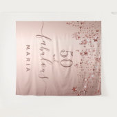 Tenture 50 étoiles fabuleuses d'anniversaire rose gold pai (Devant (Horizontal))