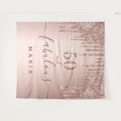 Tenture 50 fabuleux anniversaire paillettes rose gold étin (Devant (Horizontal))