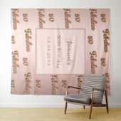 Tenture 50 fabuleux rose gold rose nom d'anniversaire (En situation (horizontale))