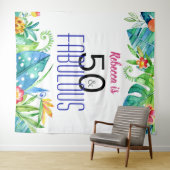 Tenture 50 & Fabuleux Tropical Floral Photo Booth Backdrop (En situation (horizontale))