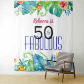 Tenture 50 & Fabuleux Tropical Floral Photo Booth Backdrop (En situation)