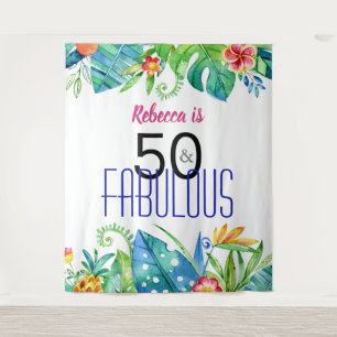 Tenture 50 & Fabuleux Tropical Floral Photo Booth Backdrop