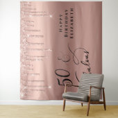 Tenture 50 Fabulous Rose Gold Glitter Fête d'anniversaire (En situation)