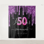 Tenture 50 paillettes noir violet brillant pour anniversai (Devant)
