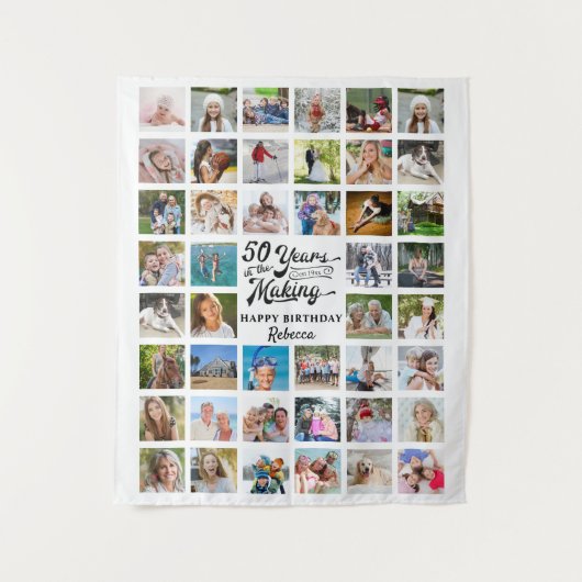 Tenture 50e Anniversaire 44 Collage photo Fête Toile de fo (Devant)