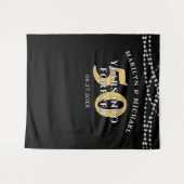 Tenture 50e anniversaire ans en or noir (Devant (Horizontal))