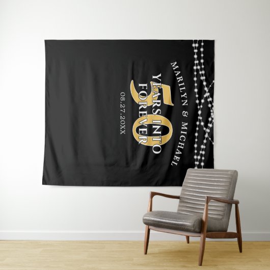 Tenture 50e anniversaire ans en or noir (En situation (horizontale))