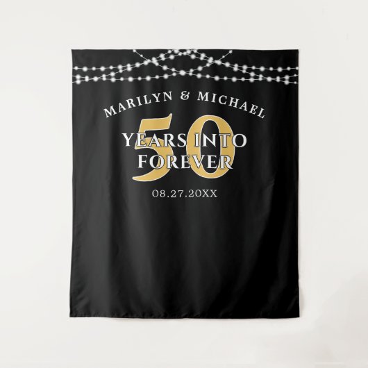 Tenture 50e anniversaire ans en or noir (Devant)