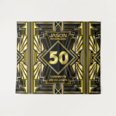 Tenture 50e Anniversaire Art Déco Or Noir Gatsby le Magnif (Devant (Horizontal))