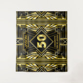 Tenture 50e Anniversaire Art Déco Or Noir Gatsby le Magnif (Devant)